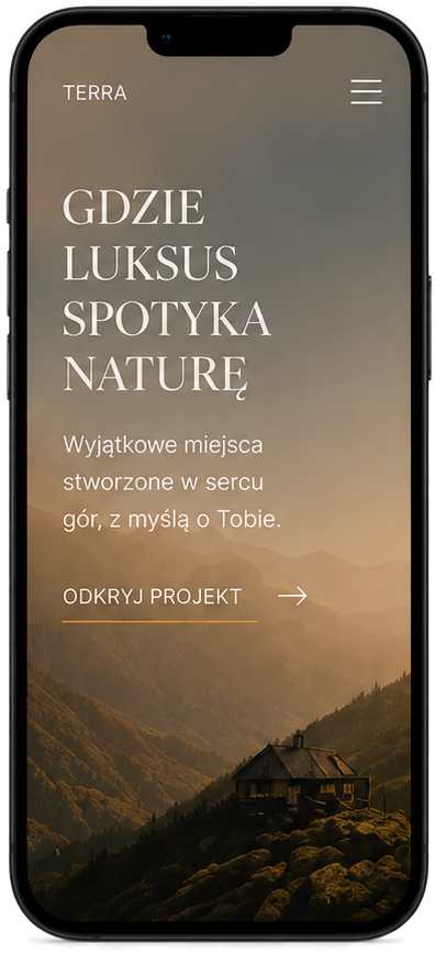 Podgląd projektu Terra na telefonie